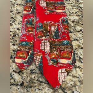 Wembley silk festive Christmas fireplace tie